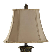 StyleCraft Blue and Gold Table Lamp - Taupe Fabric Shade