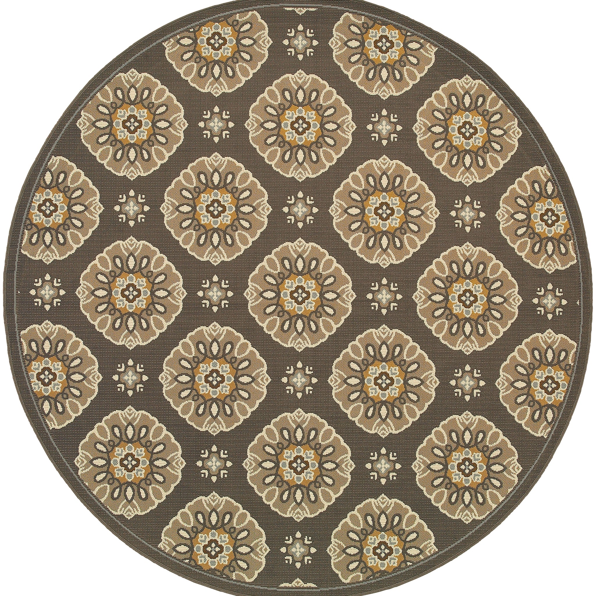 Floral Gray/Grey/Gold Indoor-Outdoor Area Rug – Modern Rugs and Decor