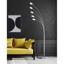 Super Bright LED 5-Arched Floor Lamp with Touch Dimmer, 73"H, Chrome - 73