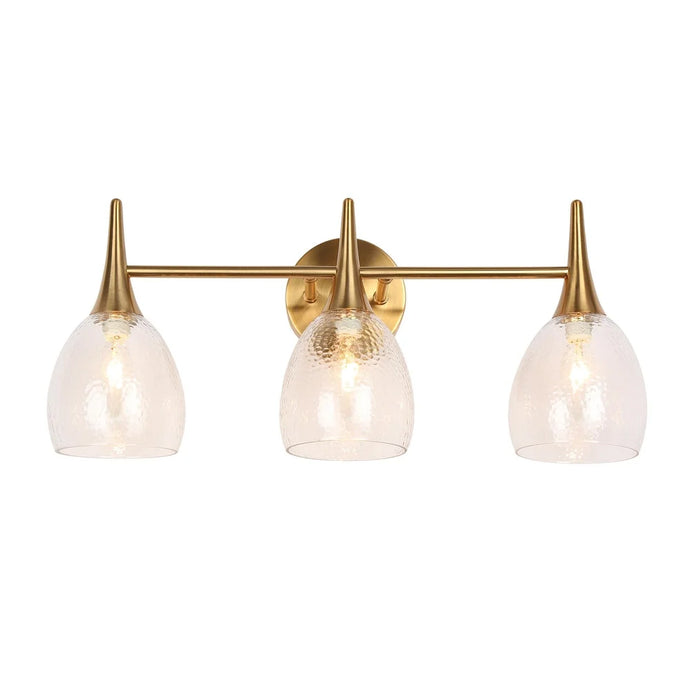 Suvy Modern 3-Light Unique Bathroom Vanity Lights Linear Wall Sconces with Textured Glass