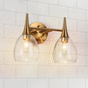 Suvy Modern 3-Light Unique Bathroom Vanity Lights Linear Wall Sconces with Textured Glass