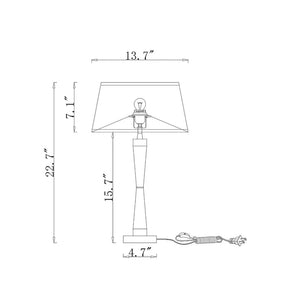 Swanson Off-White+Matte Gold 1-Light Metal/Fabric Drum Shade Table Lamp