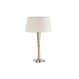 Swanson Off-White+Matte Gold 1-Light Metal/Fabric Drum Shade Table Lamp