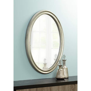 Flanders Antique Silver 23 1/2" x 34" Oval Wall Mirror