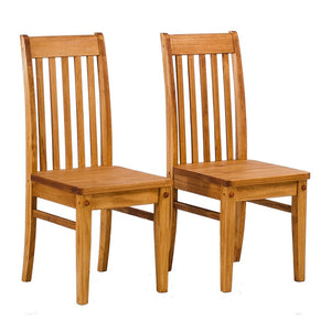 TableChamp Solid Brazilian Pine Wood Dining Room Chairs, Rio Honey Finish - 33