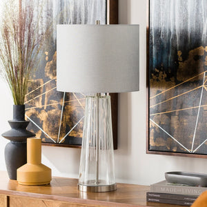 Tamia Clear Modern Transitional Table Lamp - 29"H x 14"W x 14"D