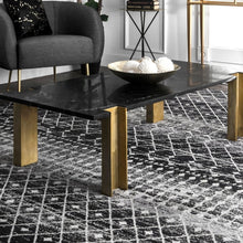 Trellis Black Soft Area Rugs