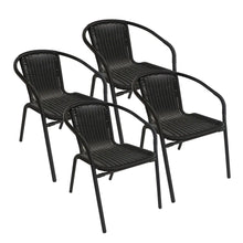 Porthos Home Riley Patio Chairs/Dining Chairs Set of 4, PVC and Metal - Black