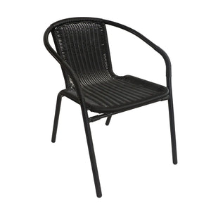 Porthos Home Riley Patio Chairs/Dining Chairs Set of 4, PVC and Metal - Black