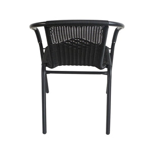 Porthos Home Riley Patio Chairs/Dining Chairs Set of 4, PVC and Metal - Black