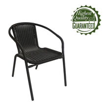 Porthos Home Riley Patio Chairs/Dining Chairs Set of 4, PVC and Metal - Black