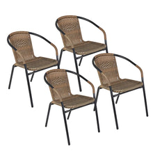 Porthos Home Riley Patio Chairs/Dining Chairs Set of 4, PVC and Metal - Black