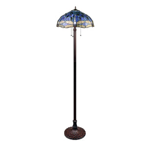 Tiffany-Style Dragonfly Design Dark Bronze Floor Lamp - Dark Bronze