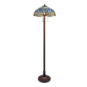 Tiffany-Style Dragonfly Design Dark Bronze Floor Lamp - Dark Bronze