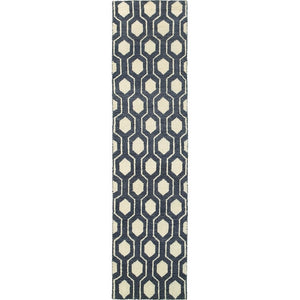 Maddox Geometric Odgee Trellis Hand-made Wool Soft Area Rug