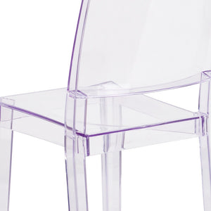 Transparent Stacking Side Chair - Armless Side Chair - Resin Stack Chair - 16.25"W x 20"D x 34"H