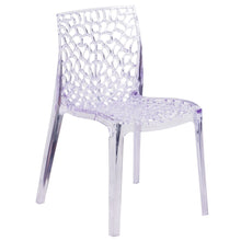 Transparent Stacking Side Chair with Artistic Pattern Design - 20.5"W x 22"D x 32"H