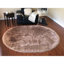 Nansen Faux Sheepskin Oval Shape Shag Soft Area Rug