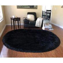 Nansen Faux Sheepskin Oval Shape Shag Soft Area Rug