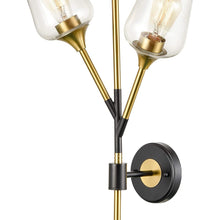 Turin Modern Clear Glass Wall Sconces Brass & Black Bathroom Vanity Lighting, 3-Light - Brass & Black