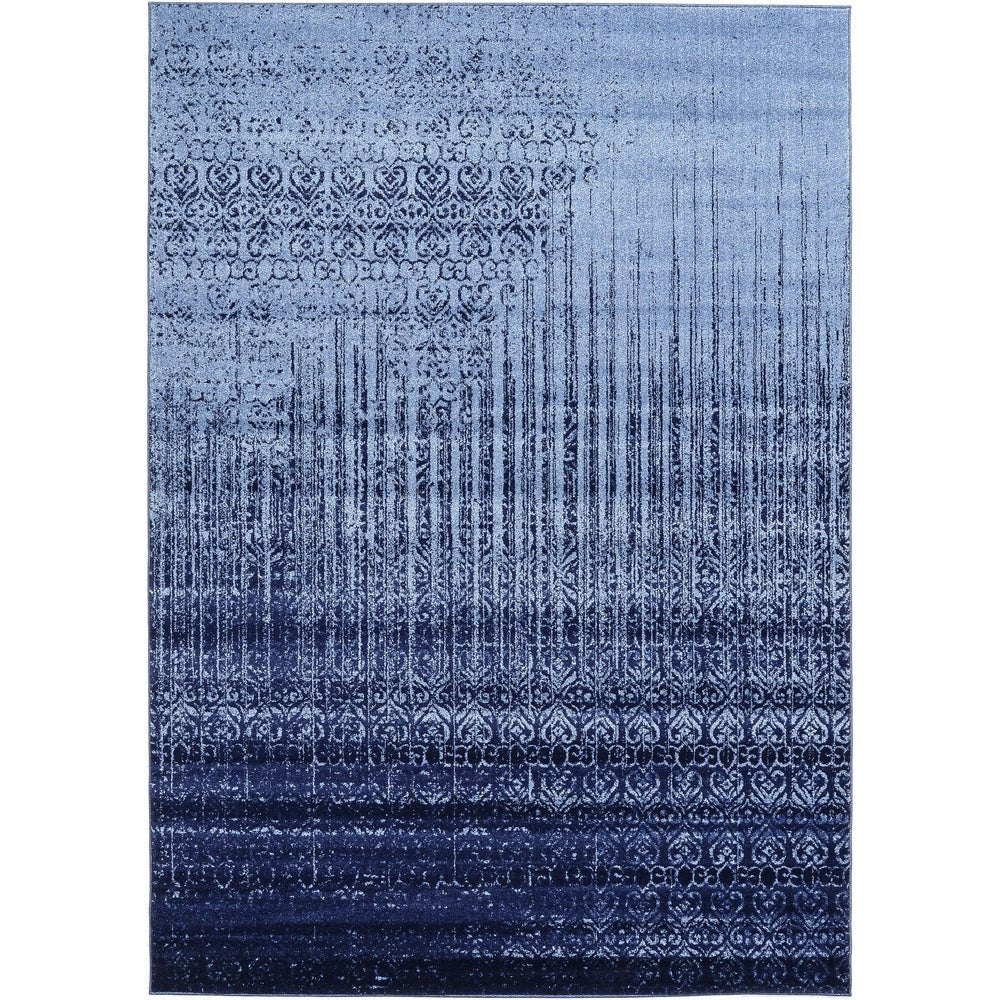 Modern Distressed Blue Soft Area Rug