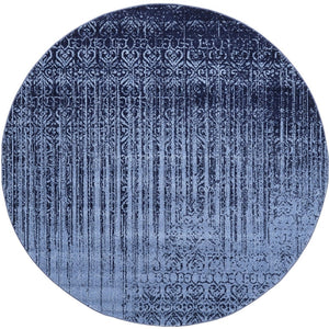 Modern Distressed Blue Soft Area Rug