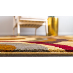 Contemporary Beige Burgundy Multi-color Area Rugs