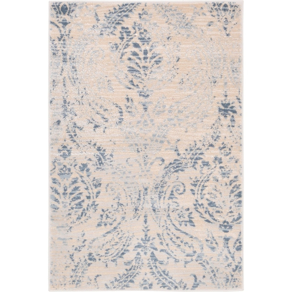Abstract Pattern Muted Blue Soft Area Rug