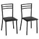 VECELO Modern Dining Chairs Set of 2 with Faux Leather Seat, Black
