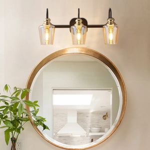 Vanity lamp bathroom lamp mirror lighting matte black brushed gold glass lampshade wall lamp