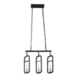 Bar None 3-light Aged Gold and Rustic Bronze Linear Pendant