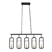 Bar None 5-light Aged Gold and Rustic Bronze Linear Pendant