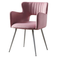 Teamson Home Waverly Armchair With Metal Leg Pastel Pink Fabric, White Finish
