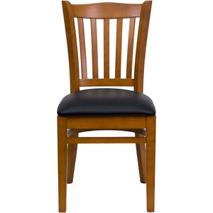 Cherry Hardwood Slat Back Restaurant Chair - 17.5"W x 20.75"D x 34.5"H