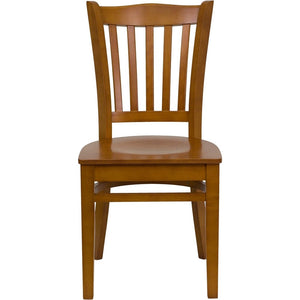 Vertical Slat Back Wooden Restaurant Chair - 16.75"W x 20.75"D x 34.5"H