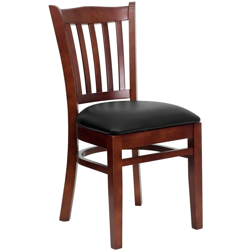Mahogany Hardwood Slat Back Restaurant Chair - 17.5