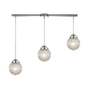 Victoriana 3-Light Linear Bar Pendant, Polished Chrome