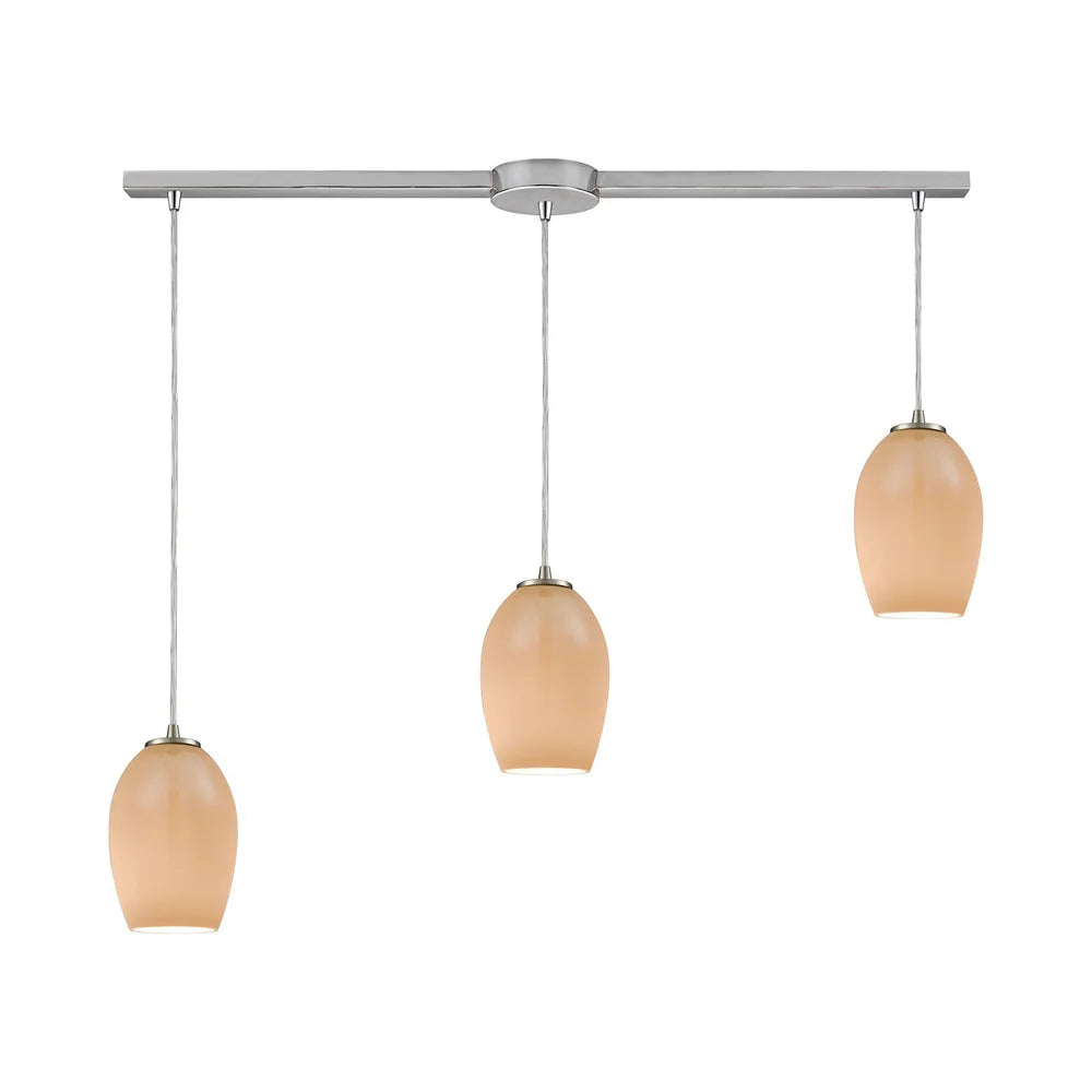 Villiska 3-Light Linear Bar Pendant, Satin Nickel