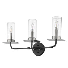 Vivio Lighting 3-Bulb Aura Black/Nickel Bathroom Vanity Light - Black/Nickel