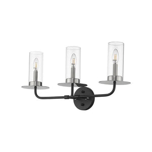 Vivio Lighting 3-Bulb Aura Black/Nickel Bathroom Vanity Light - Black/Nickel