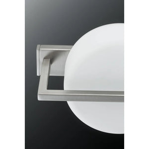 Volo LED Collection 3-Light Brushed Nickel Etched Opal Glass Mid-Century Modern Bath Vanity Light