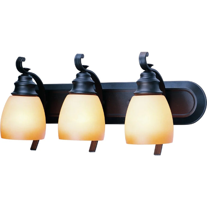 Volume Lighting Rainier 3-Light Indoor Foundry Bronze Bath or Vanity