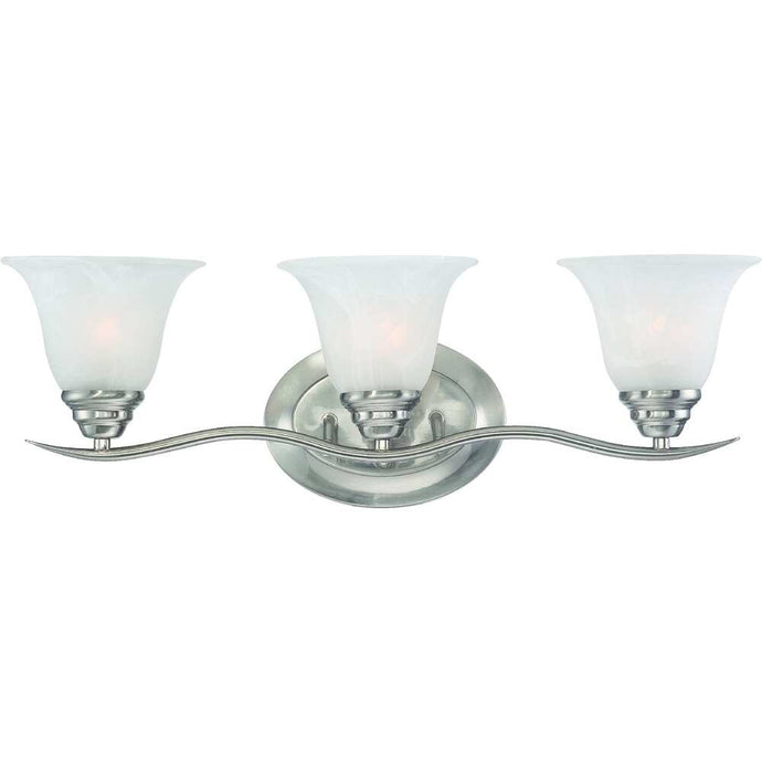 Volume Lighting Trinidad 3-Light Indoor Brushed Nickel Bath or Vanity