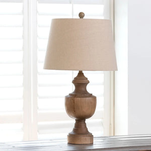 Wooden Urn Finial Lamp - 15"L x 15"W x 26.5"H