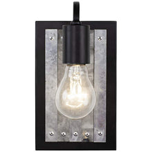 Abbey Rose 9" High Black and Galvanized Steel Wall Sconce