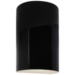 Ambiance Small Cylinder - Open Wall Sconce - Gloss Black - Incandescent