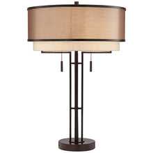 Andes Bronze Industrial Table Lamp with Double Shade