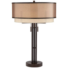 Andes Bronze Industrial Table Lamp with Double Shade