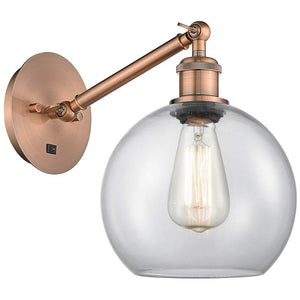 Ballston Athens 8" Incandescent Sconce - Copper Finish - Clear Shade
