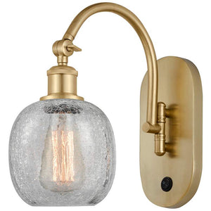 Ballston Belfast 6" LED Sconce - Gold Finish - Clear Crackle Shade